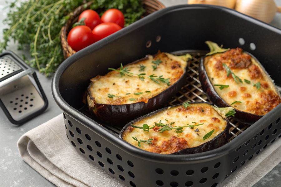 Bakłażany z serem w airfryer - chrupiące i zdrowe danie w 15 minut