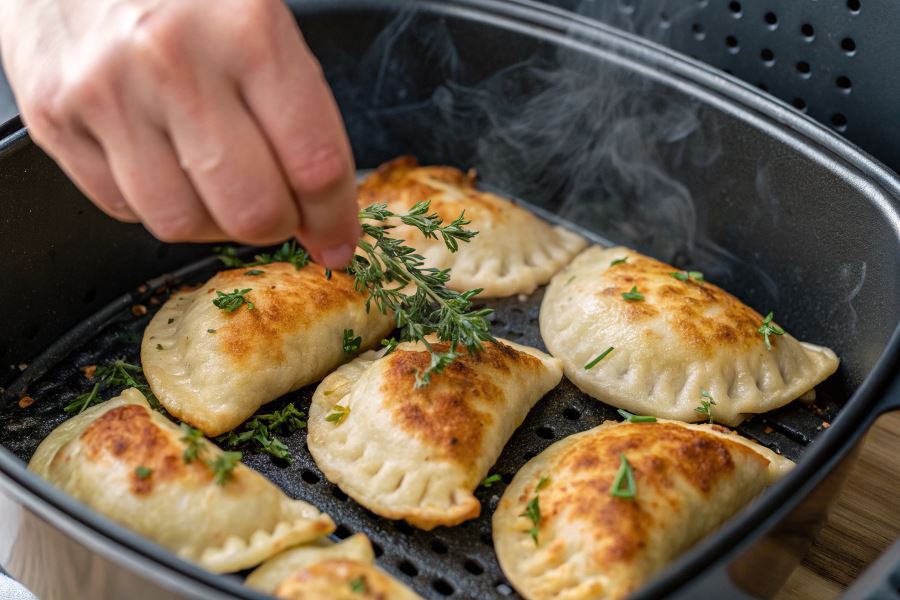 Pierogi w airfryer - szybki przepis na chrupiące pierogi bez tłuszczu