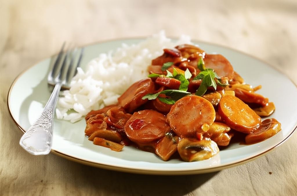 A la Stroganoff z kiełbasy