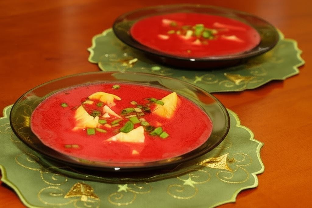 Barszcz czerwony zabielany z ziemniakami