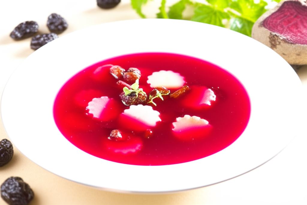 Barszcz czysty ze śliwkami