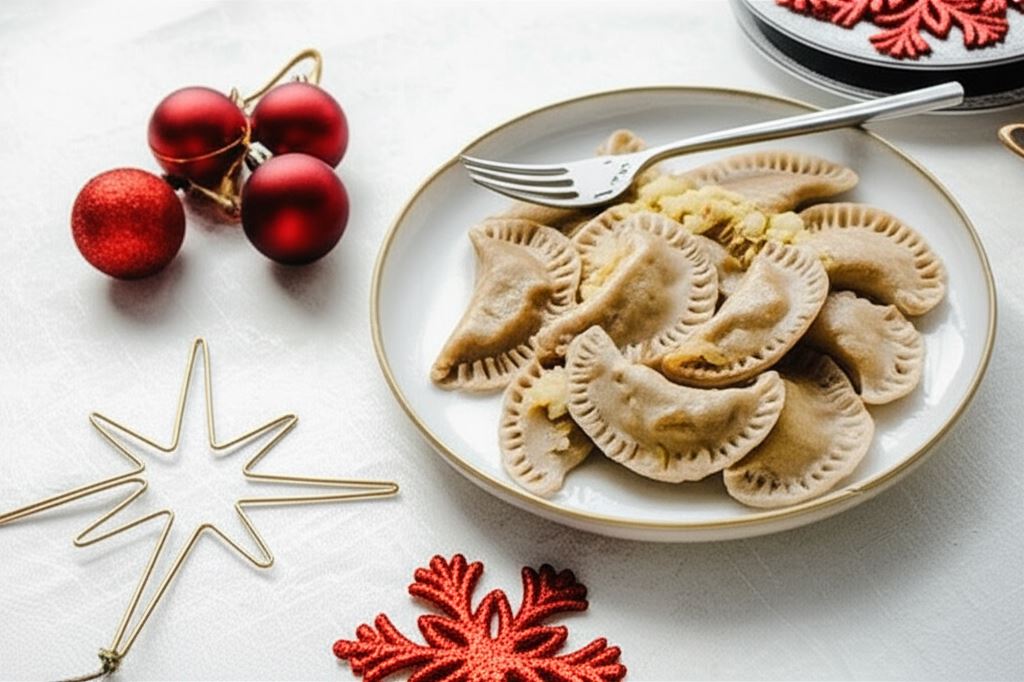 Bezglutenowe pierogi z kapustą i pieczarkami