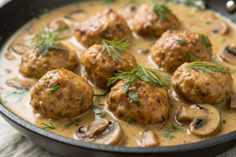 Bitki indycze w sosie pieczarkowym