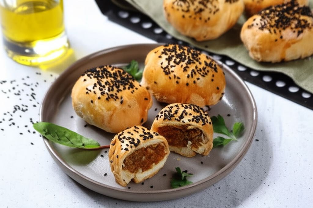 Bułki drożdżowe faszerowane soczewicą