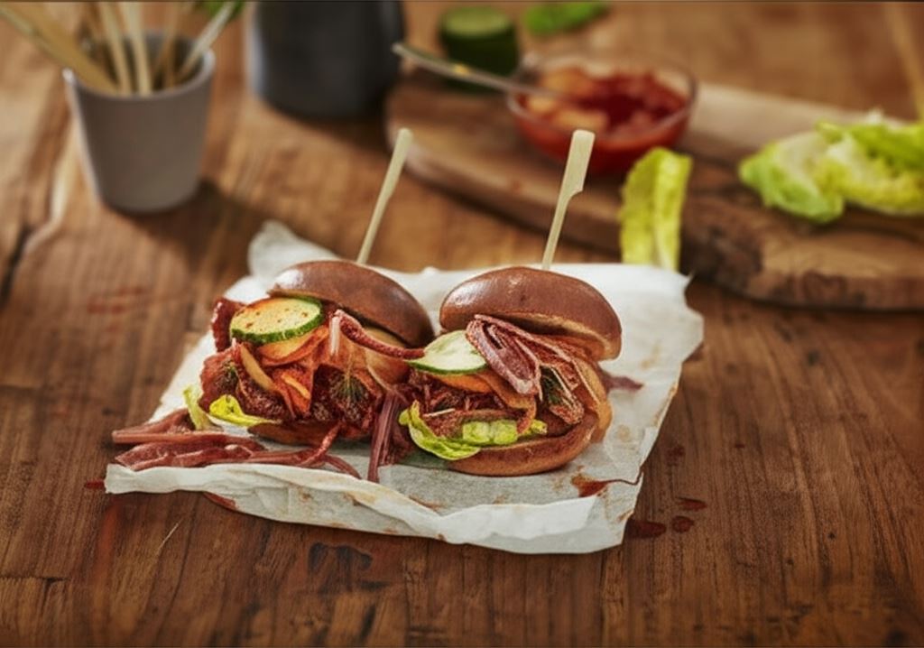 Burgery wieprzowe sous-vide w stylu azjatyckim