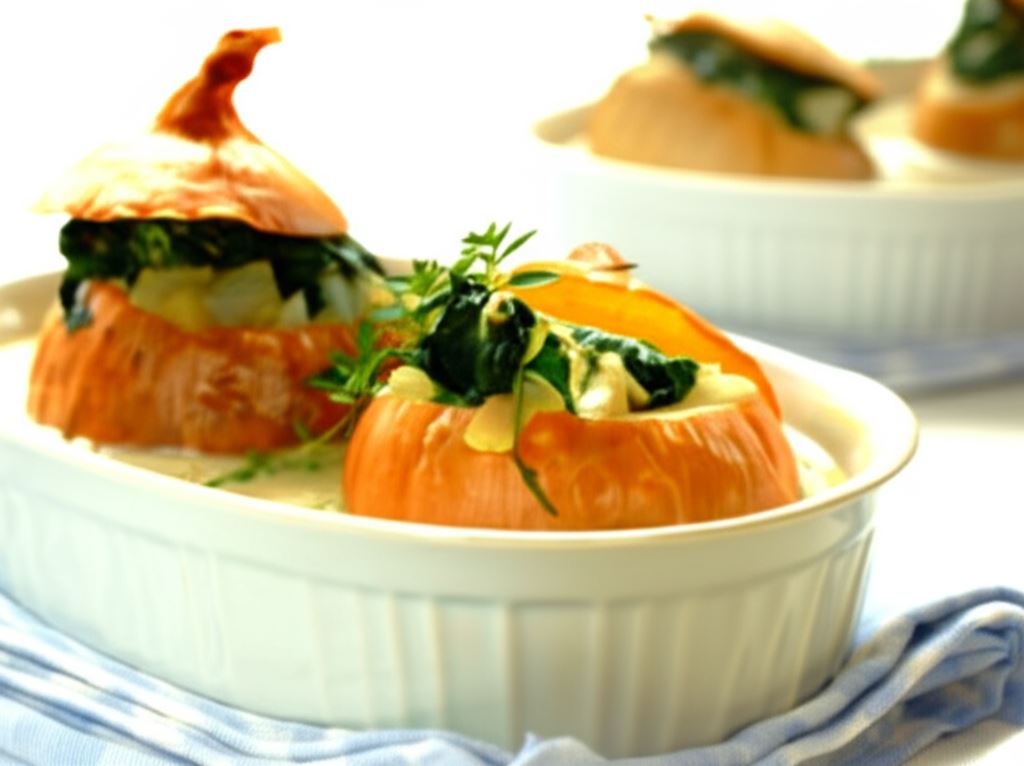 Cebula faszerowana szpinakiem