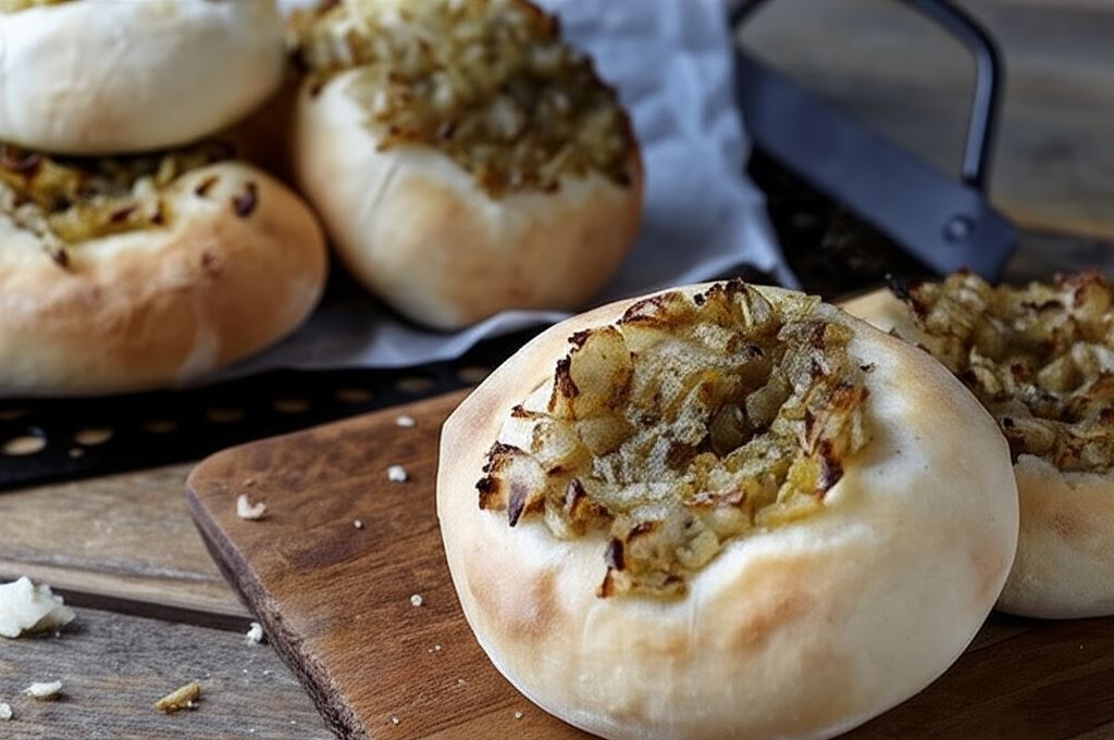 Cebularz z czosnkiem i kminkiem