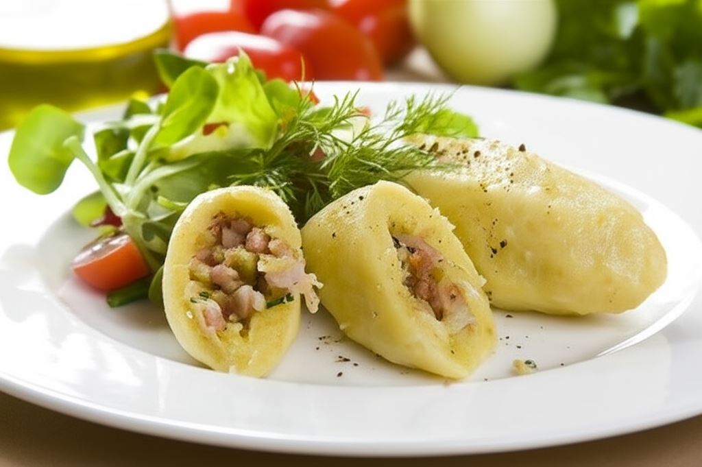 Cepeliny z wędzoną szynką