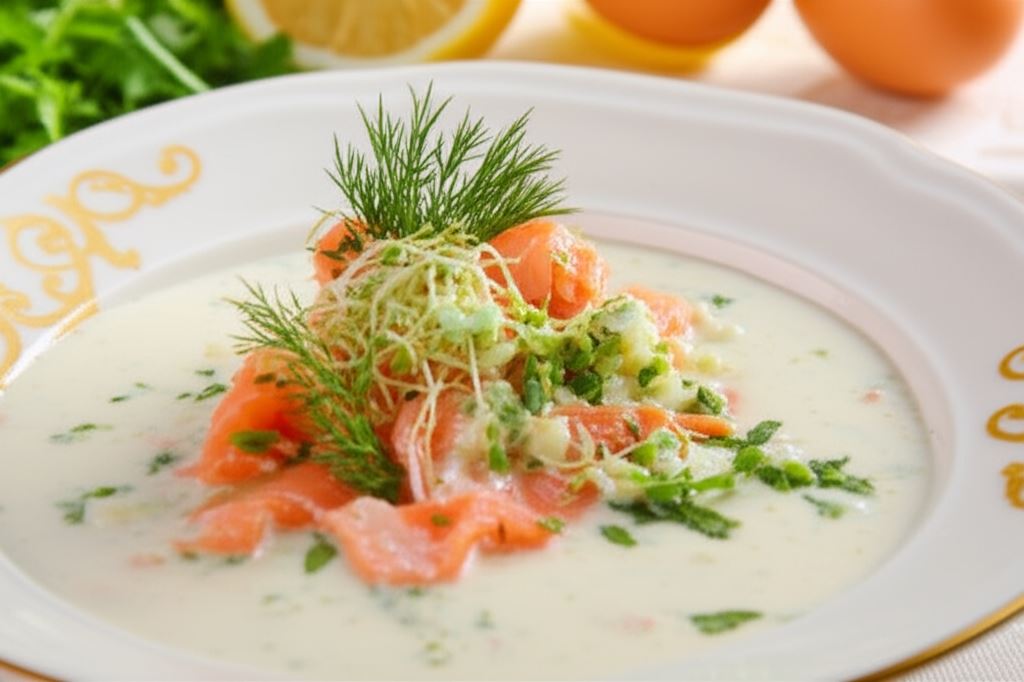 Chłodnik z łososiem