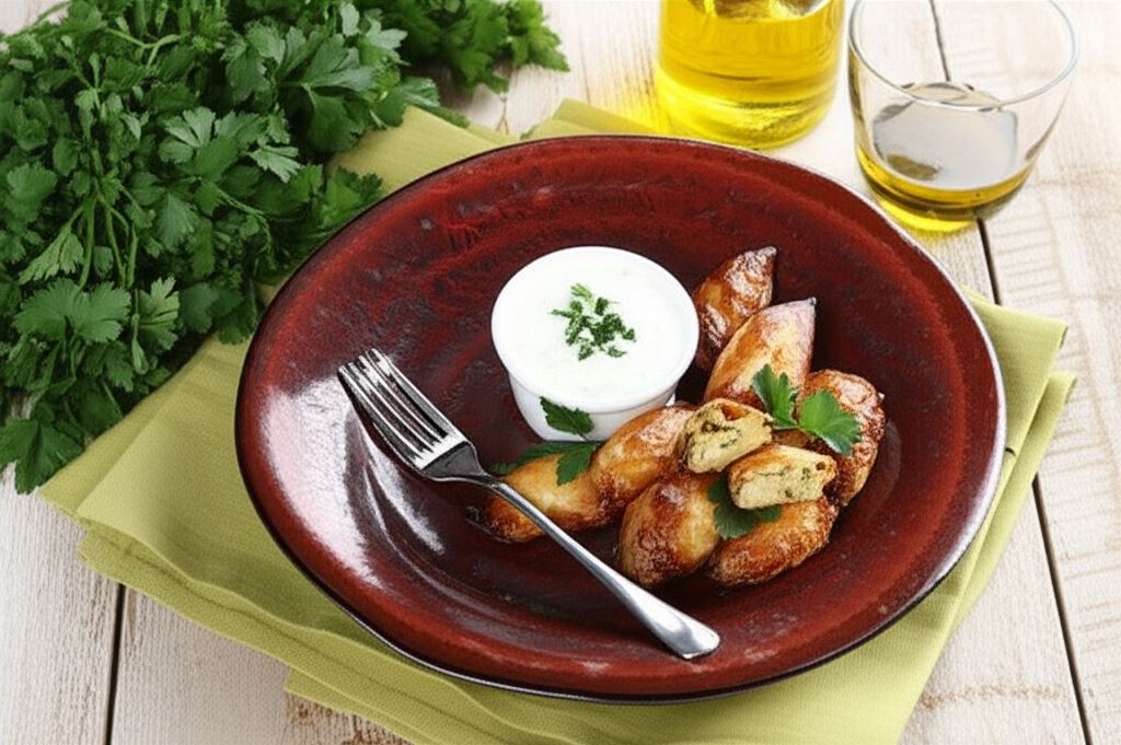 Chrupiące pierożki z kaszą jaglaną