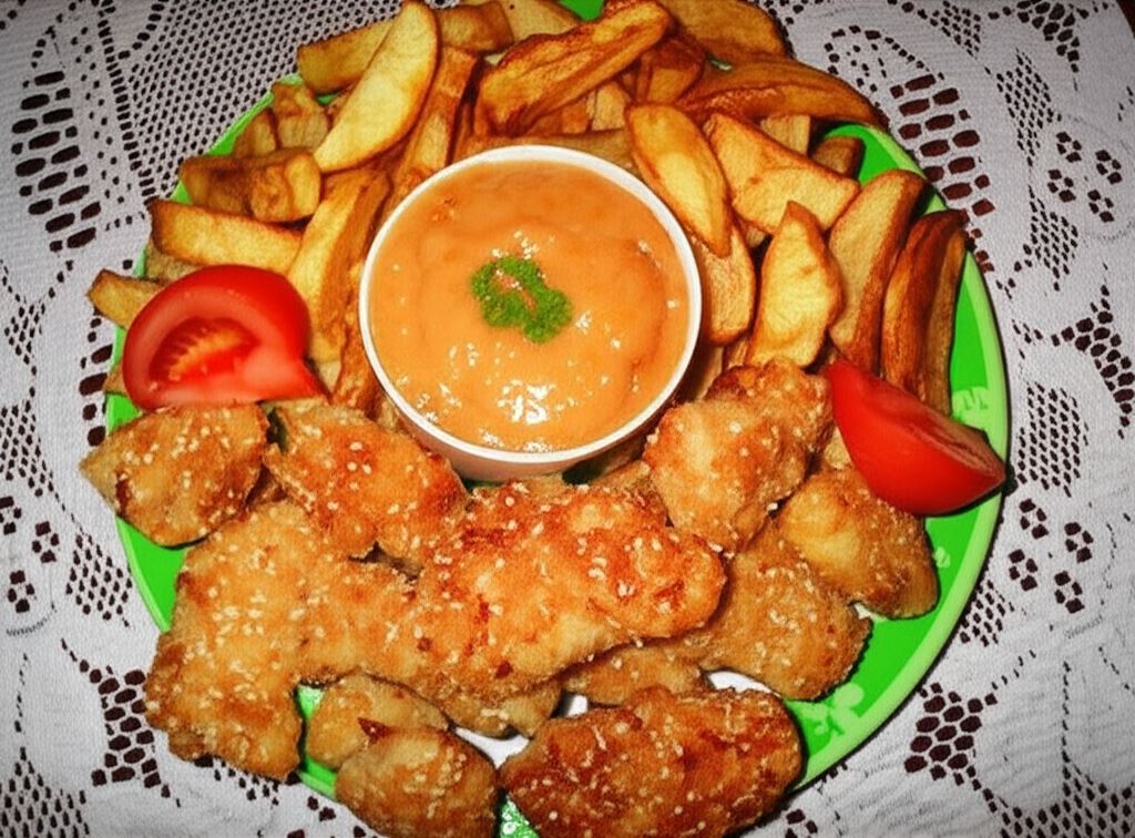 Chrupiący kurczak z pysznym sosem