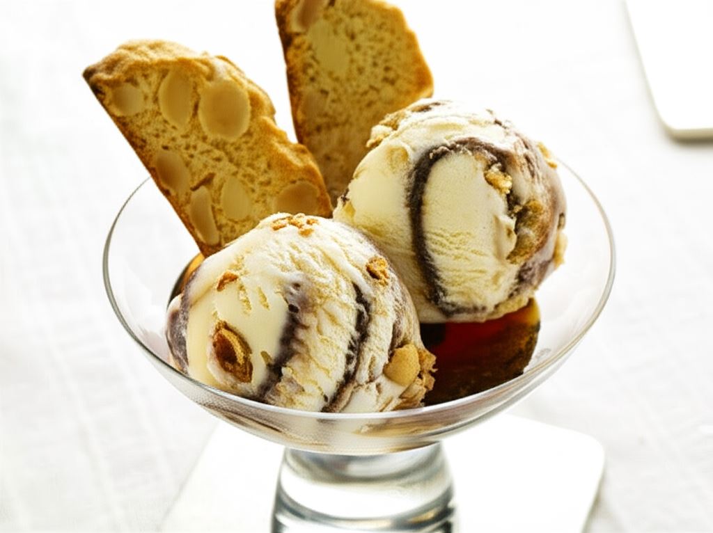 Ciasteczka migdałowe z sosem kawowo-karmelowym