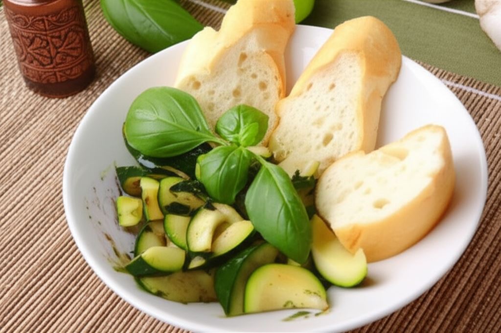 Cukinia z masłem bazyliowym