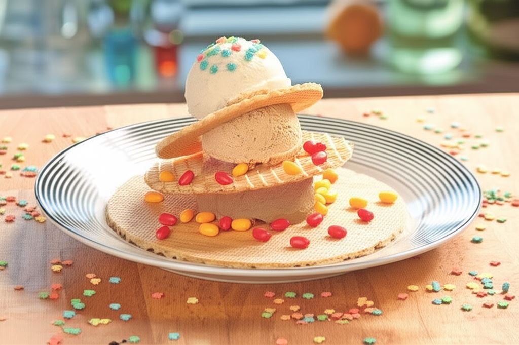 Deser z lodami 'UFO'