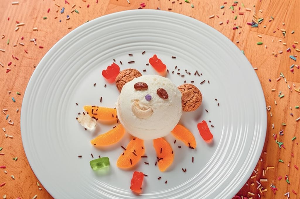 Dobre lody śmietankowe z owocami 'Egzotyczny miś'