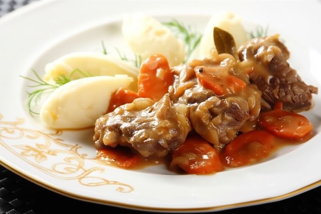 Duszona wołowina w sosie chrzanowym