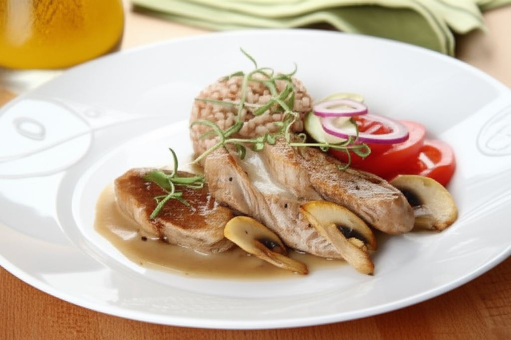 Duszone polędwiczki wieprzowe w sosie borowikowym