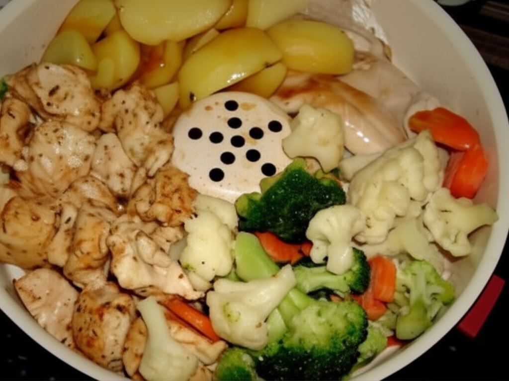 Filet z kurczaka z ziemniakami i warzywami