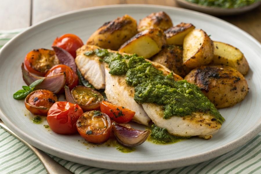 Filety z kurczaka w sosie pesto