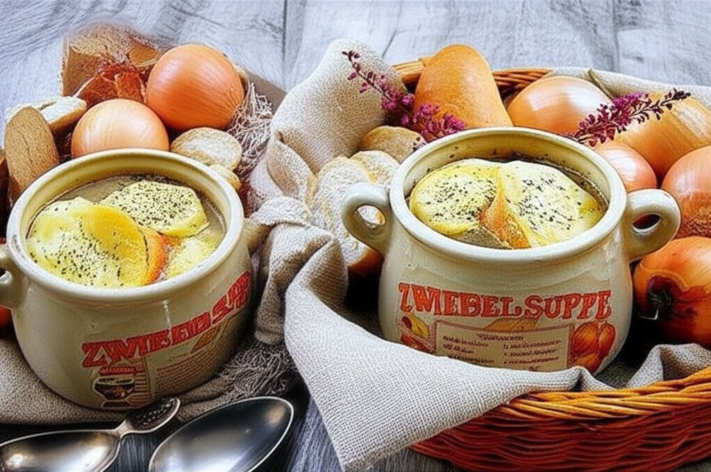 Francuska zupa cebulowa z winem i grzankami serowymi