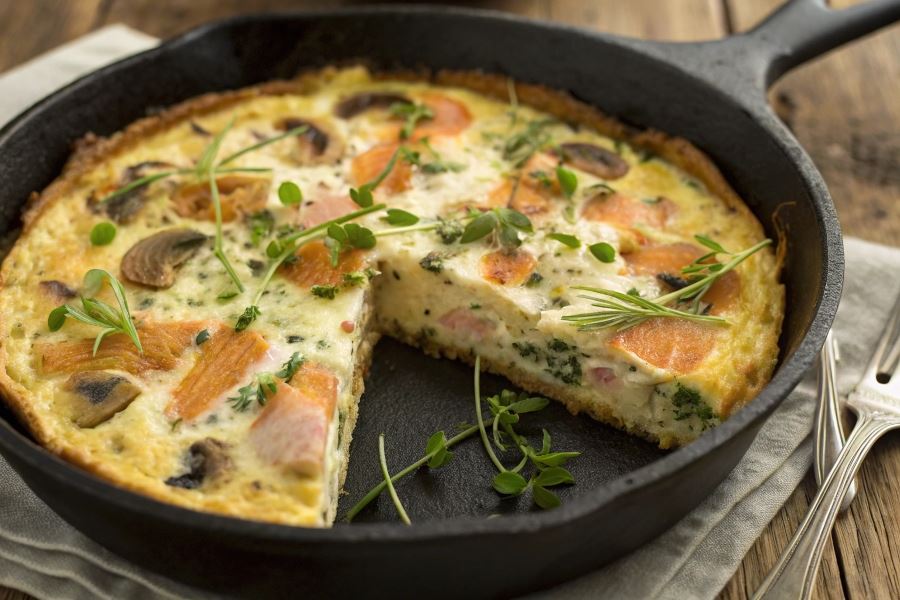 Frittata z łososiem i ricottą