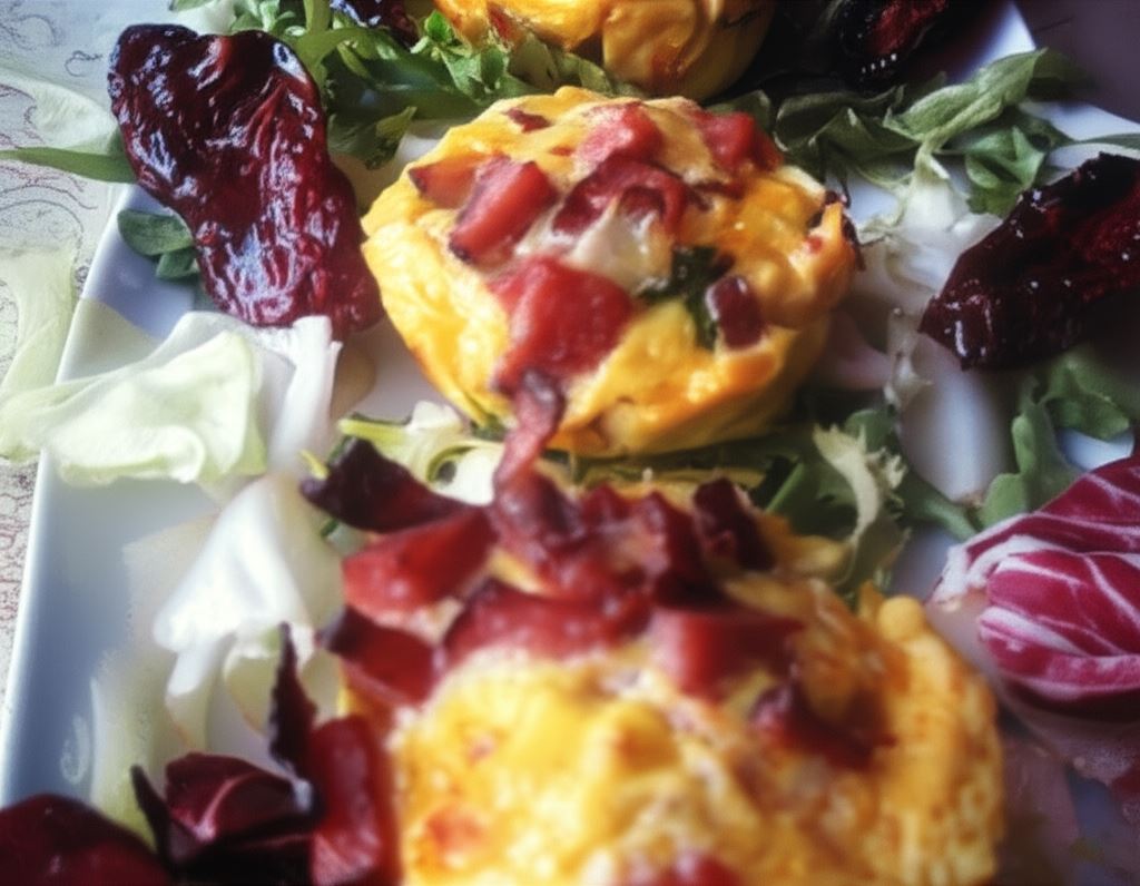 Frittata z suszonymi pomidorami i brie z orzechami