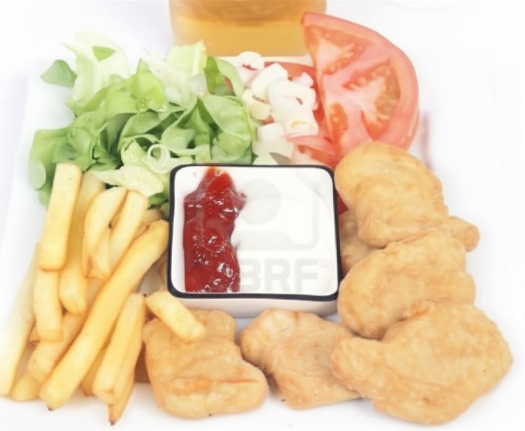 Frytki z kurczaczkami