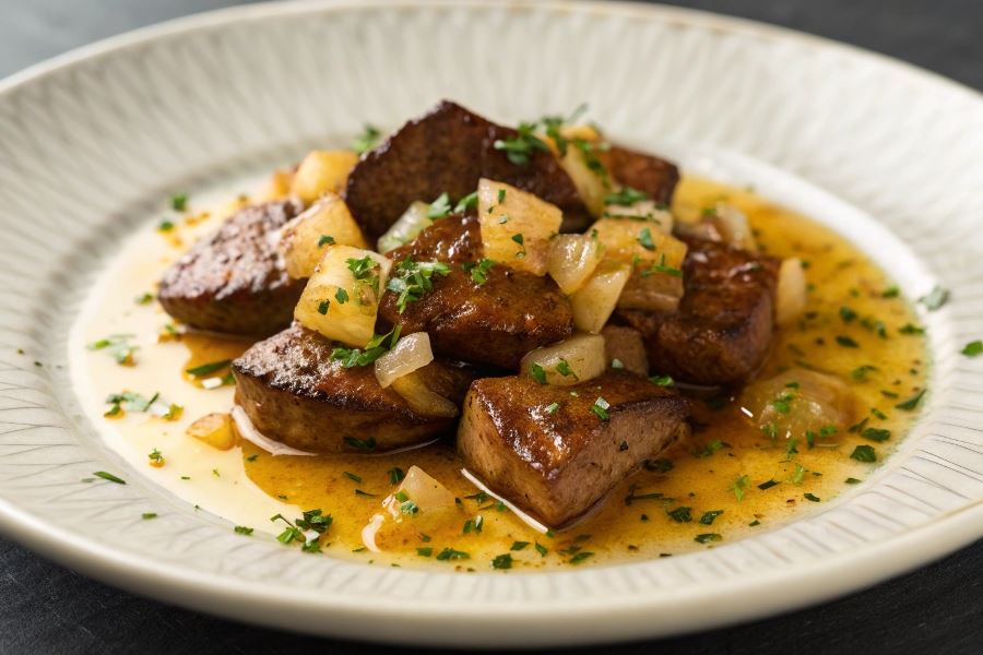 Gęsia wątróbka duszona