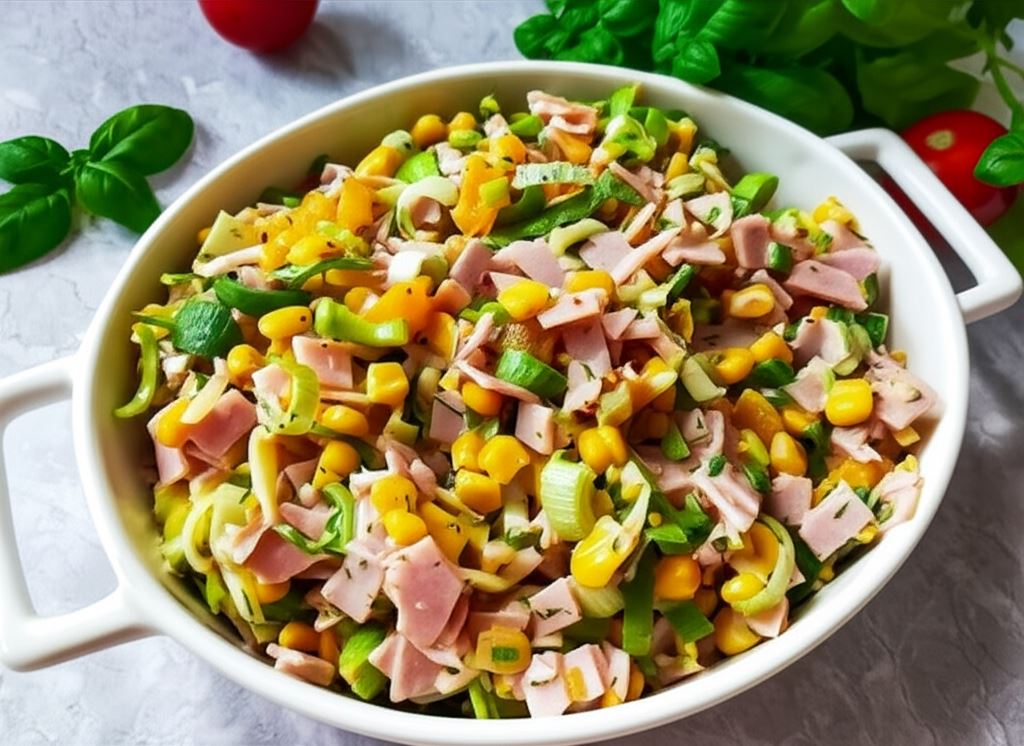 Grillowa sałatka z sosem czosnkowym