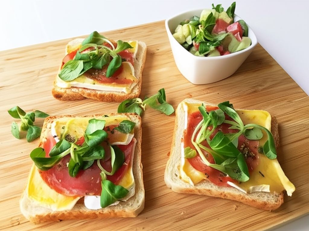 Grillowane grzanki z serem pleśniowym