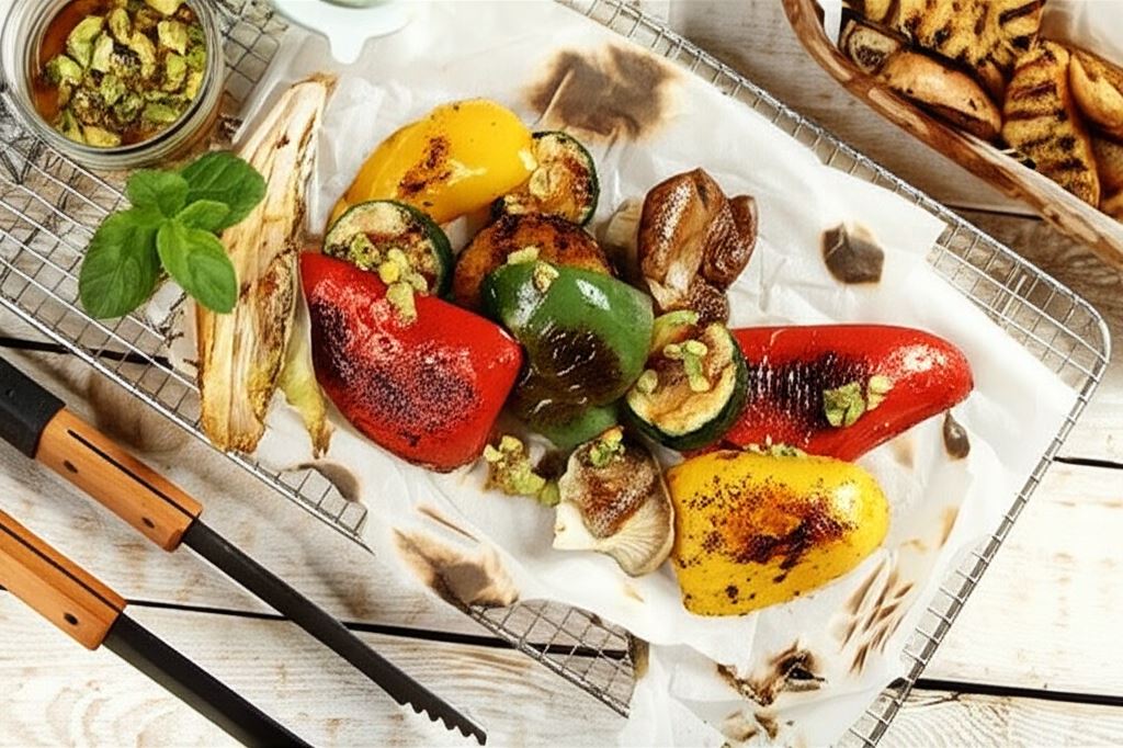 Grillowane warzywa z salsą awokado