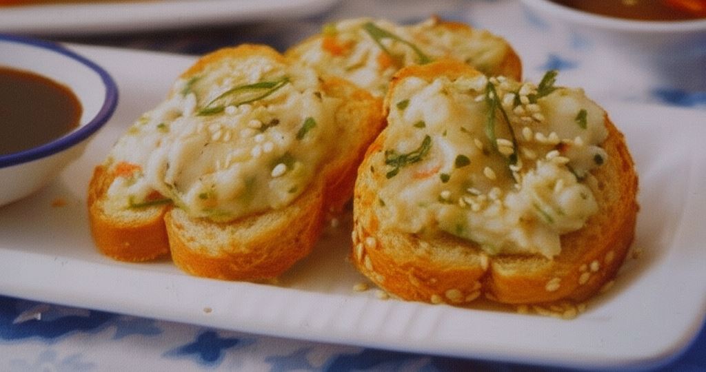 Grzanki z krewetkami i sezamem