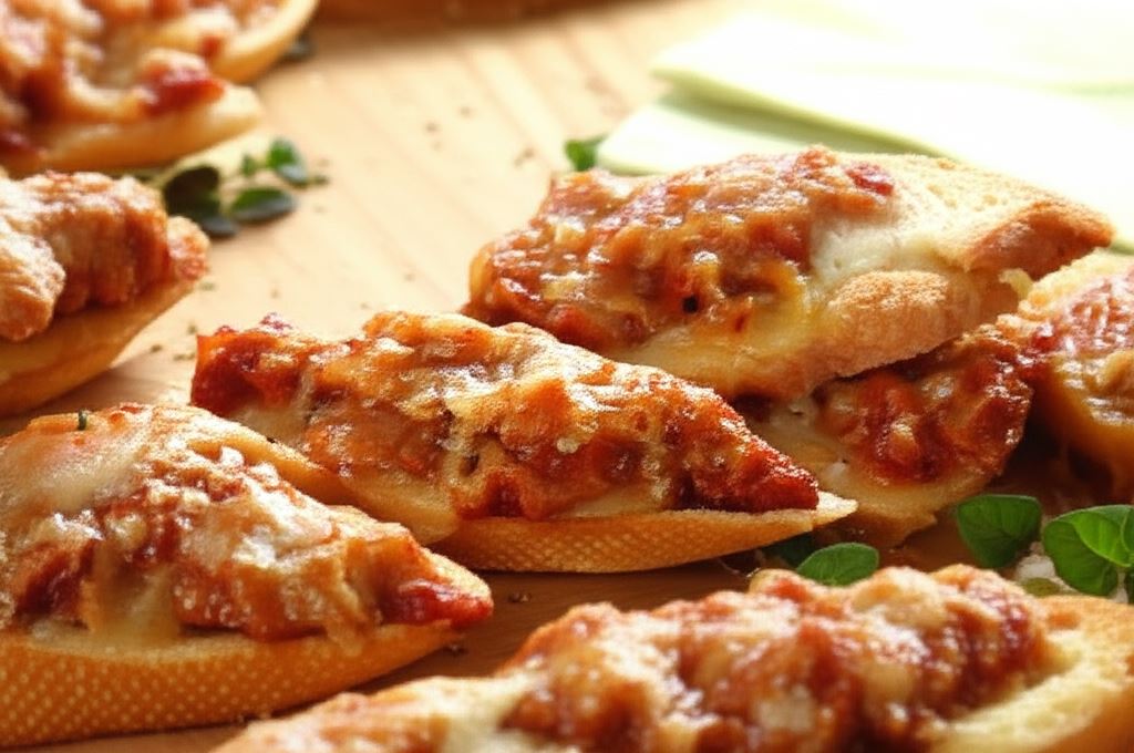 Grzanki z sosem pomidorowo - mięsnym