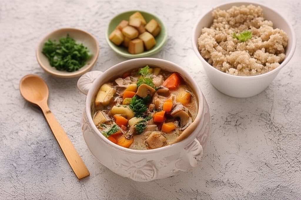 Gulasz dyniowo-pieczarkowy