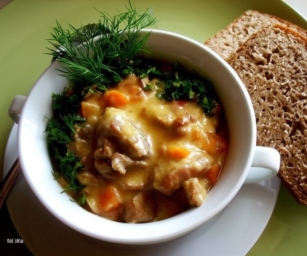 Gulasz wieprzowy w sosie śmietanowym