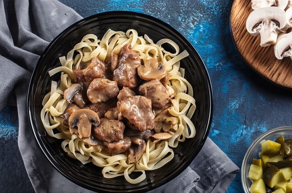 Gulasz wieprzowy z pieczarkami