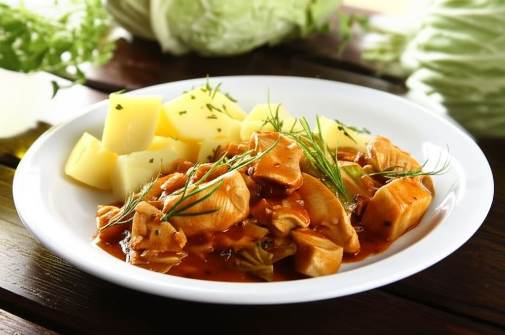 Gulasz z kurczakiem i kapustą