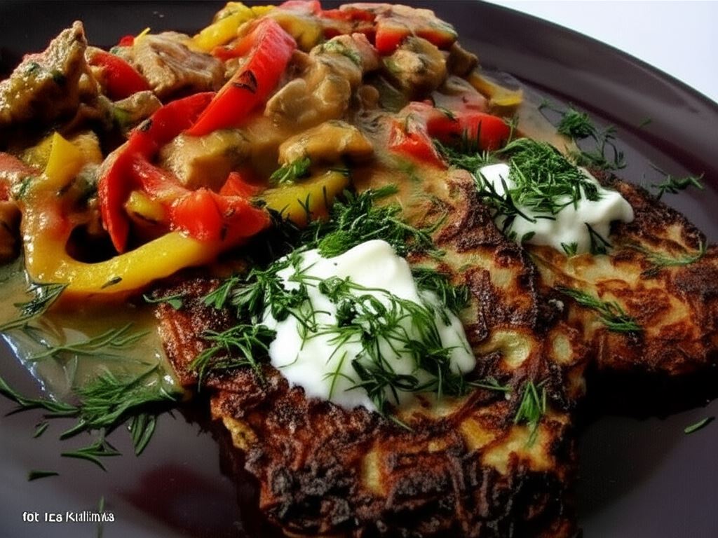 Gulasz z szynki z papryką i plackami