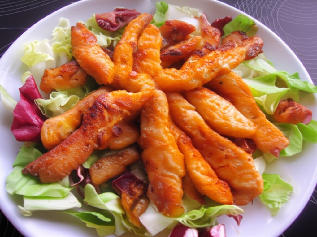 Indycze chrupery z dipem serowym