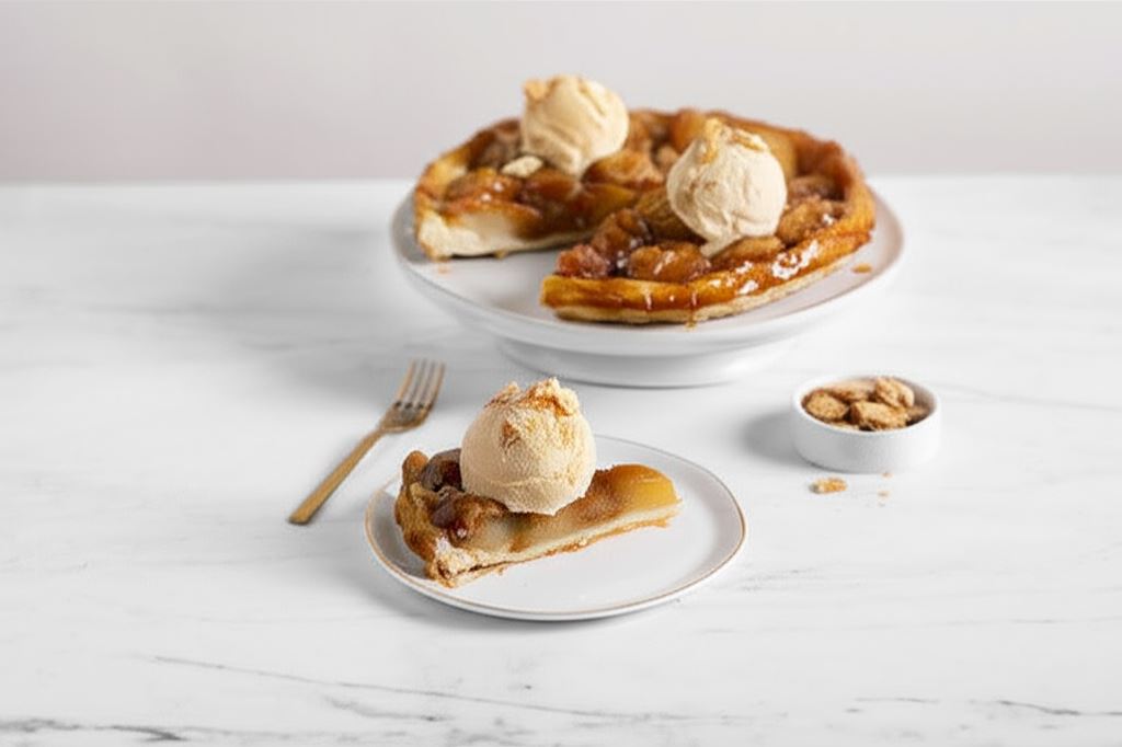 Jabłkowa Tarta Tatin z lodami waniliowymi
