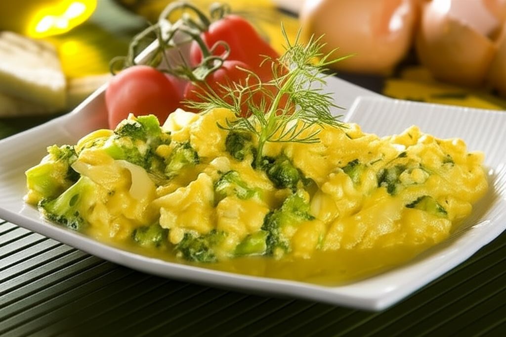 Jajecznica z brokułami