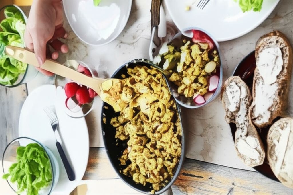 Jajecznica z szynka i cukinią