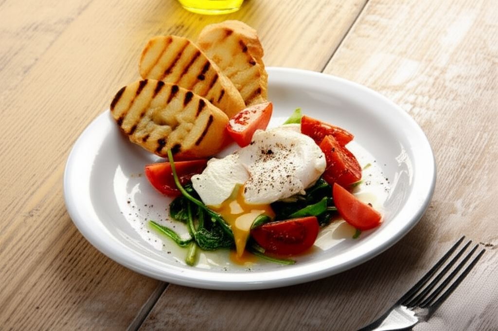 Jajka w koszulce na szpinaku