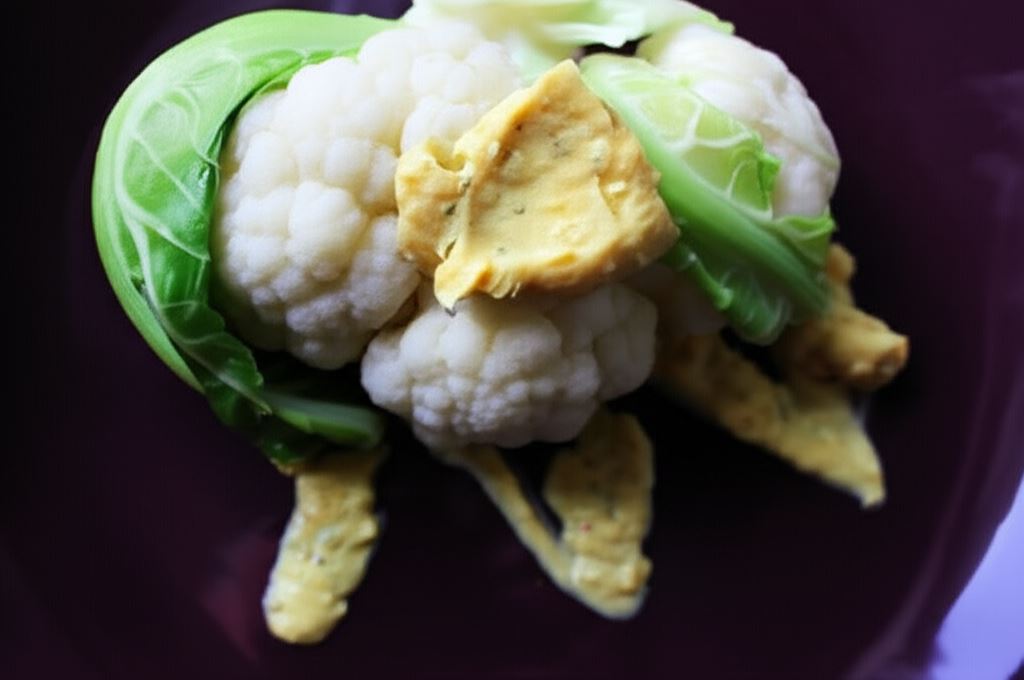 Kalafior z sosem ziołowo - jajecznym