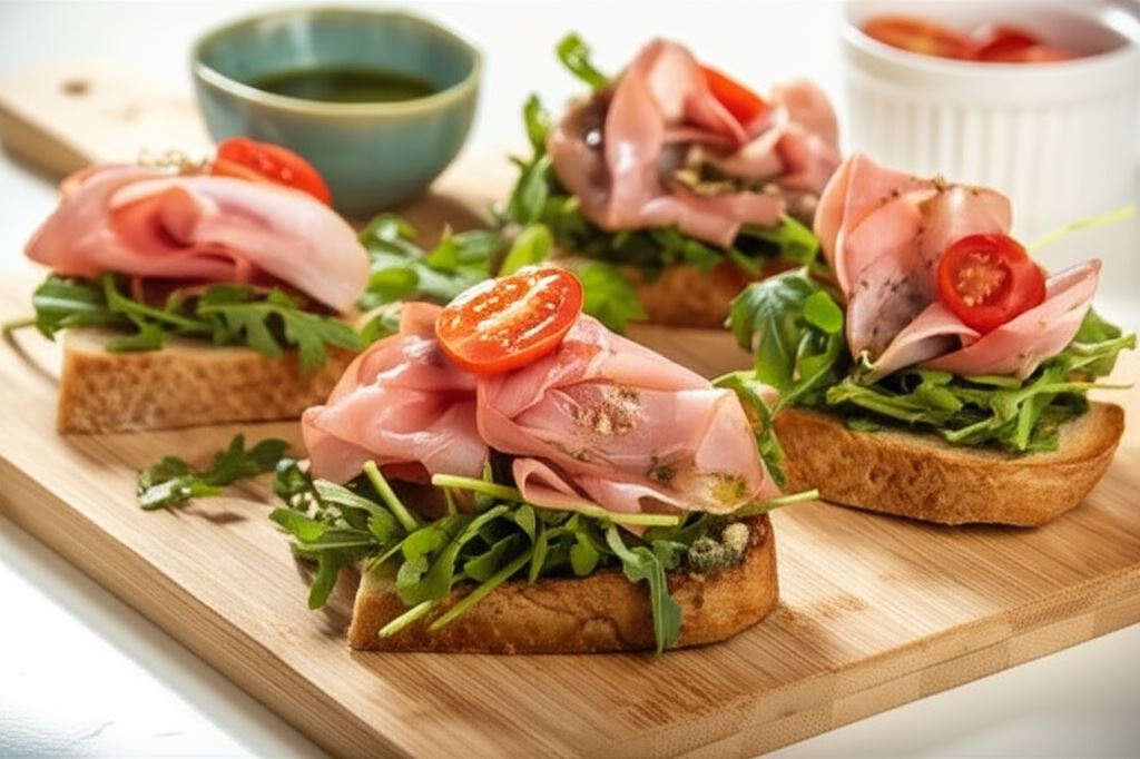 Kanapki z rukolą i szynką parmeńską