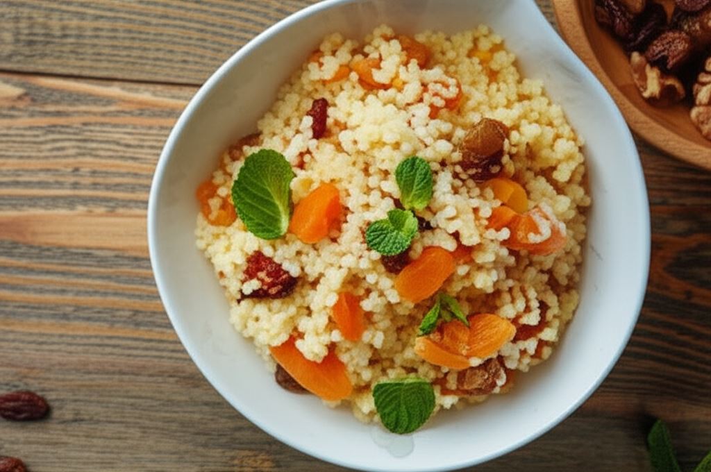 Kasza jaglana z bananem i bakaliami