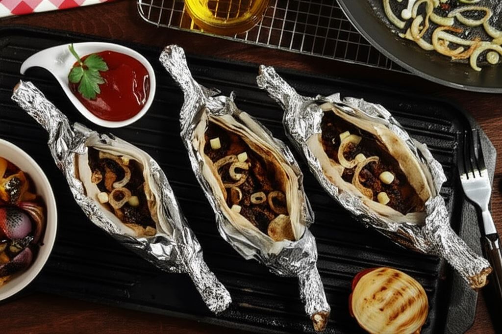 Kaszanka grillowana w papilotach