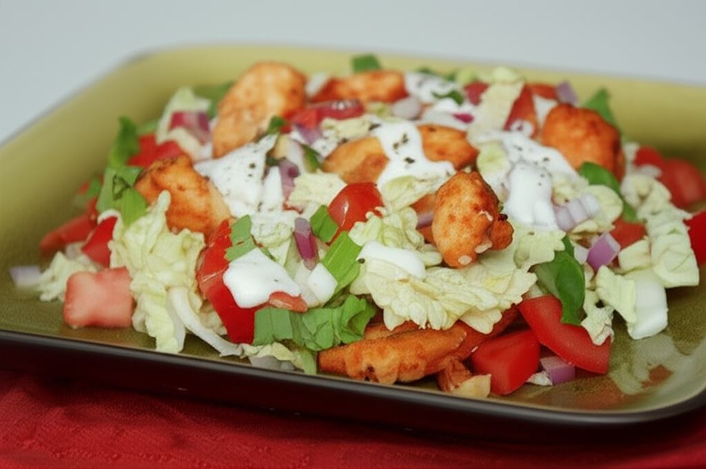 Kebab drobiowy na sałatce z kapusty pekińskiej