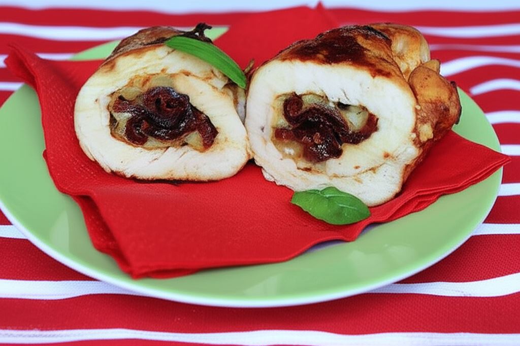 Kieszonki drobiowe z żółtym serem i suszonymi pomidorami