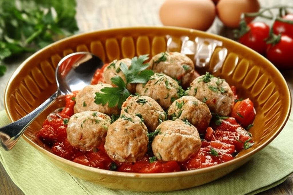 Klopsiki na parze z sosem pomidorowym